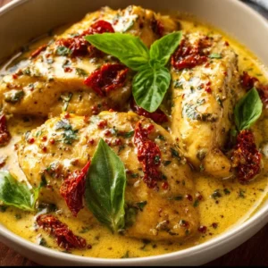 Delicious Crockpot Marry Me Chicken served with herbs and spices