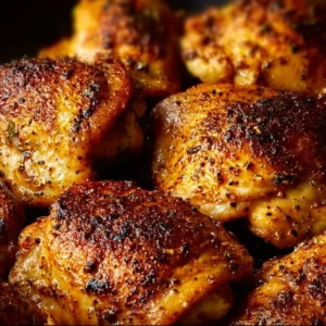 Delicious air fryer chicken thighs cooked to perfection in 20 minutes
