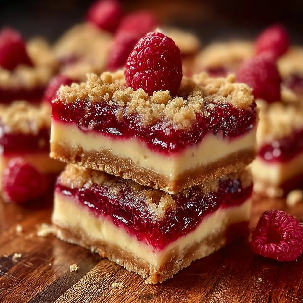 Dreamy Lemon Raspberry Cream Bars with Crunchy Graham Crust