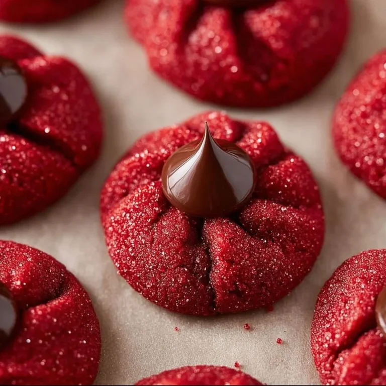 Delicious Easy Red Velvet Blossoms cookies on a plate