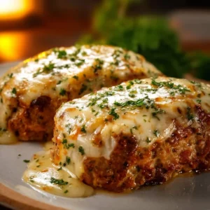 Delicious Garlic Parmesan Chicken Meatloaf, perfect for family dinners
