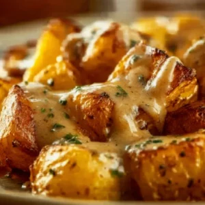Garlic Parmesan Chicken and Potatoes cooked in a crockpot