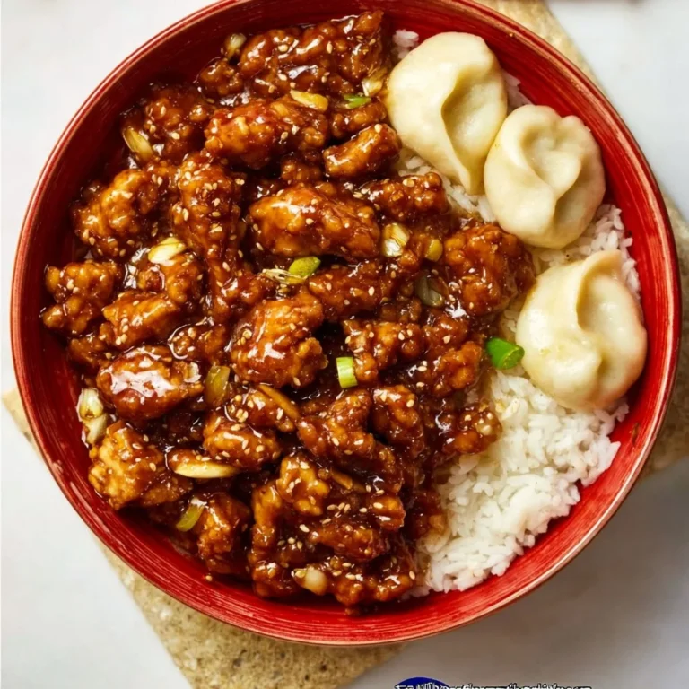 Delicious Ground General Tso's Chicken served on a plate