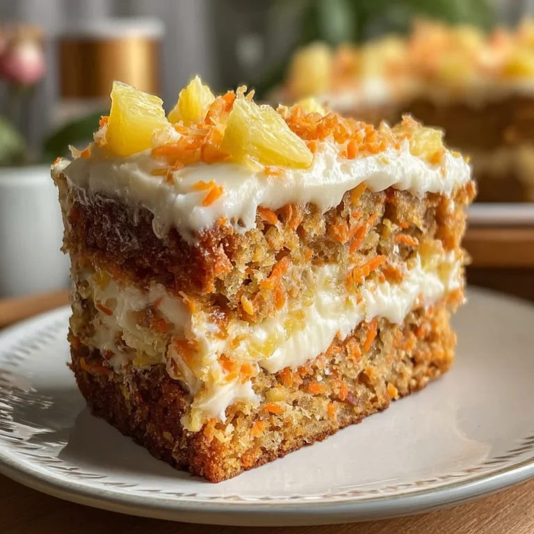 Delicious Hawaiian Carrot Pineapple Cake with tropical flavors and creamy frosting.