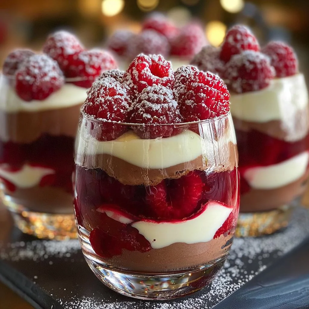 Heavenly Raspberry White Chocolate Mousse Parfait