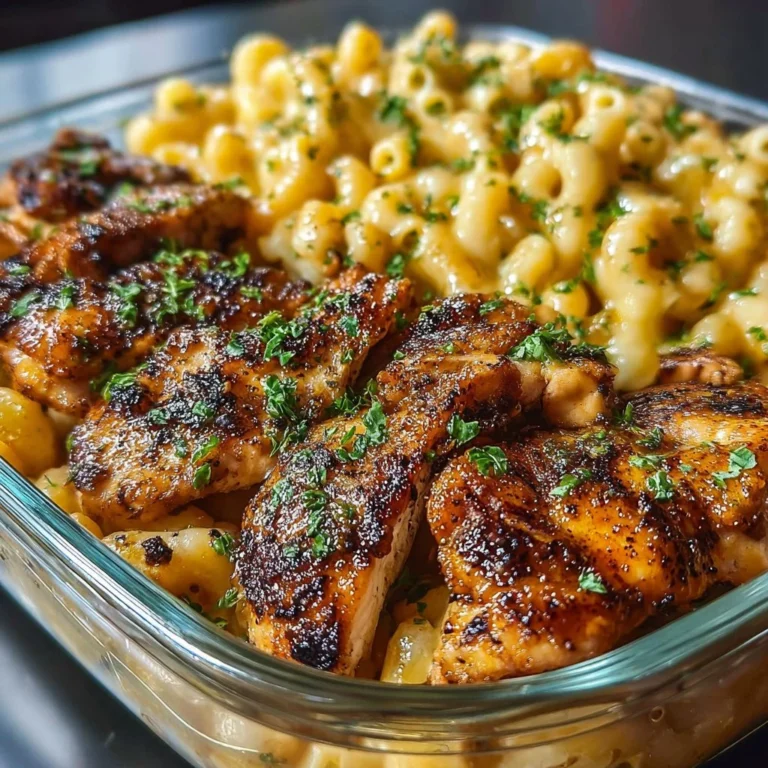 Delicious high-protein honey garlic butter chicken served with mac and cheese