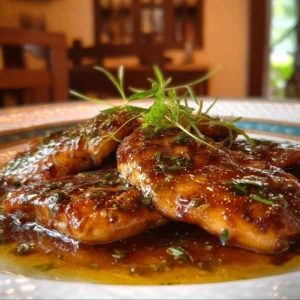 Delicious honey garlic chicken served with vegetables on a plate