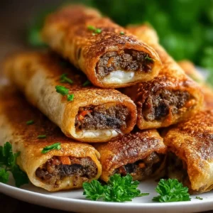 Keto Philly Cheesesteak Roll Ups with melted cheese and steak filling