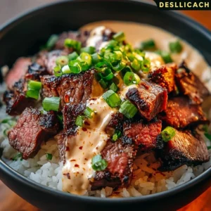 Korean BBQ Steak Rice Bowls with tender meat and flavorful rice