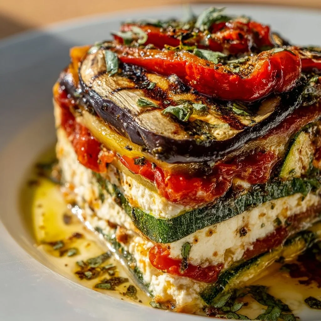 Layered Mediterranean Vegetable Lasagna with Creamy Ricotta