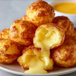 Delicious leftover mashed potato cheese puffs served on a plate