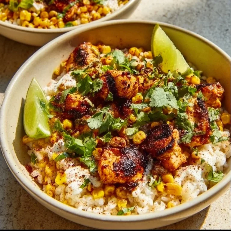 Mexican-inspired chicken bowl with vibrant ingredients and flavors
