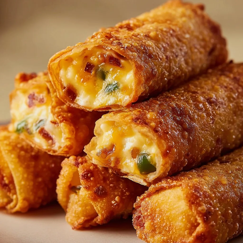 Mini Jalapeño Popper Egg Rolls served on a platter, perfect appetizer idea.