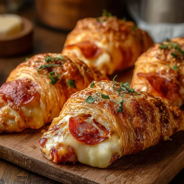 Loaded Mozzarella Pepperoni Croissant Rolls fresh out of the oven