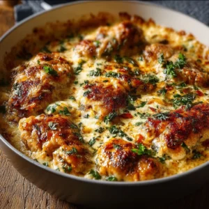 Delicious Neiman Marcus chicken casserole topped with crispy breadcrumbs.