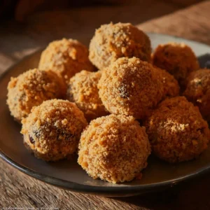 Delicious no-bake chocolate coconut balls made with graham crackers.