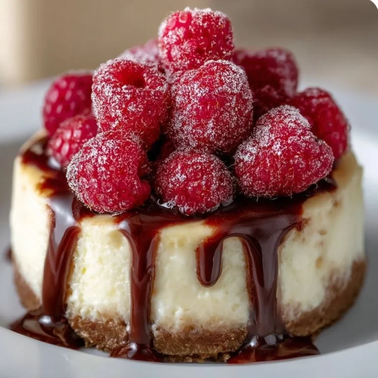 No-Bake White Chocolate Raspberry Cheesecake garnished with fresh raspberries.