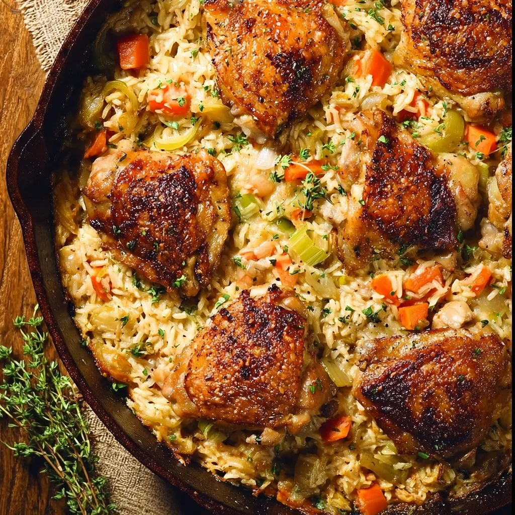 One Pan Chicken Rice Casserole