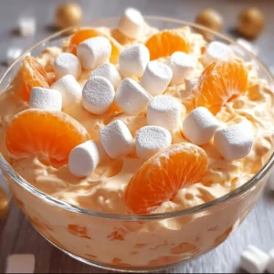 A vibrant bowl of Orange Dreamsicle Salad featuring fresh oranges and creamy dressing.