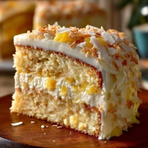 Delicious Pineapple Coconut Dream Cake with tropical flavors and creamy frosting