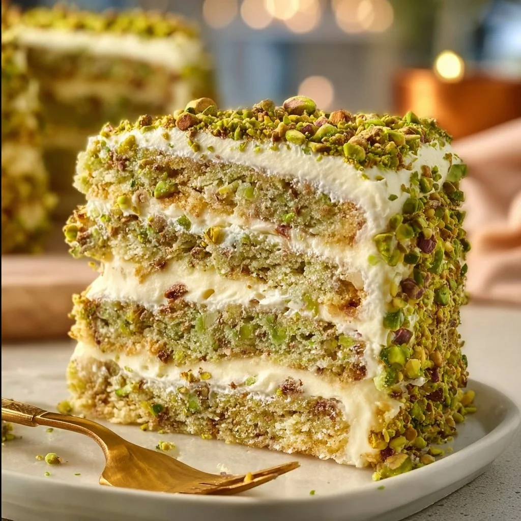 Pistachio Mascarpone Layer Cake