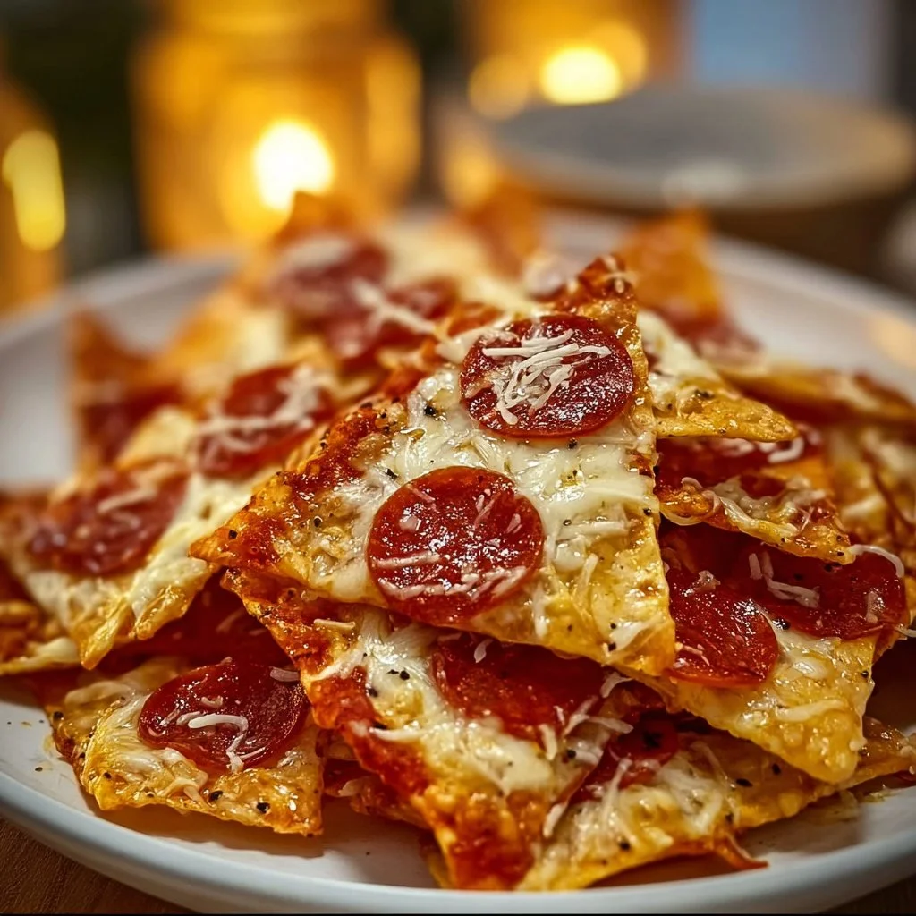 Crunchy Pizza Chips with classic pizza flavor in a bowl.