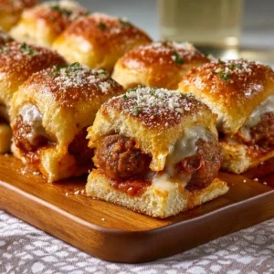 Delicious pull-apart meatball sliders served on a platter