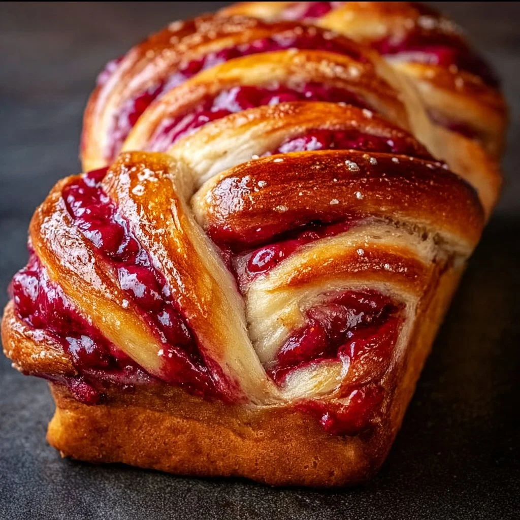 Raspberry Swirl Brioche Loaf