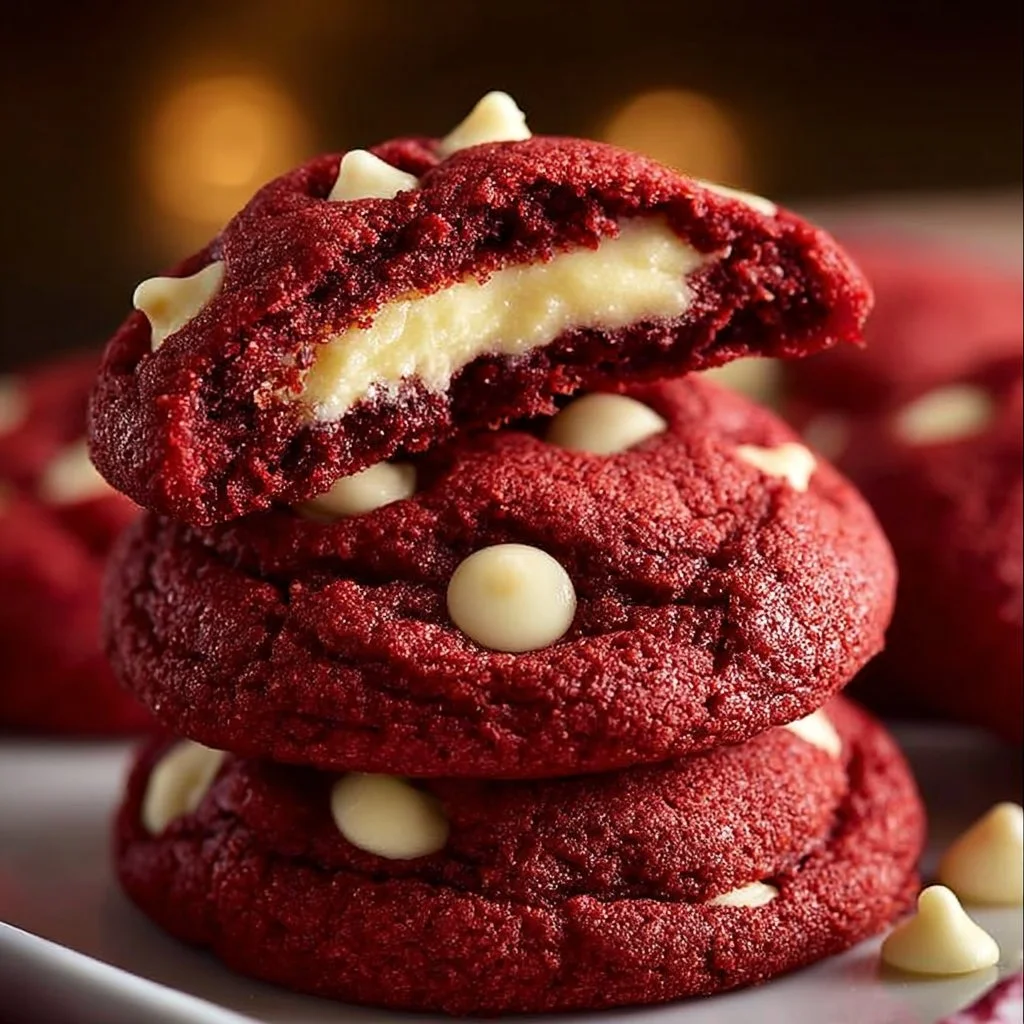 Red Velvet White Chocolate Cheesecake Cookies