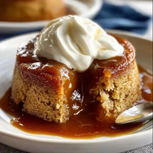 Delicious self-saucing butterscotch pudding served in a bowl