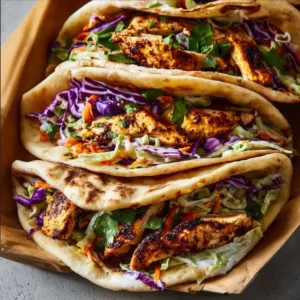 Delicious sheet pan chicken pitas with vibrant vegetables and spices