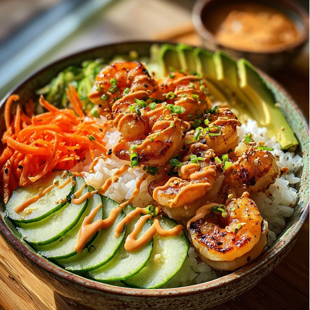 Shrimp Rice Bowls with Spicy Mayo