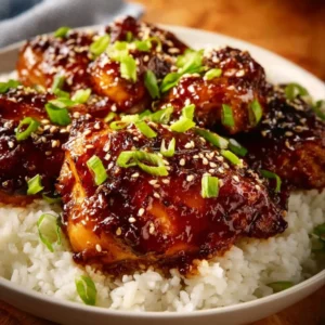 Delicious slow cooker honey garlic chicken served on a plate
