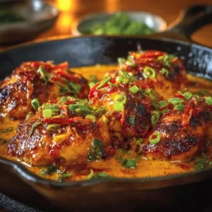 Delicious Spicy & Sweet Chicken Diablo served on a plate