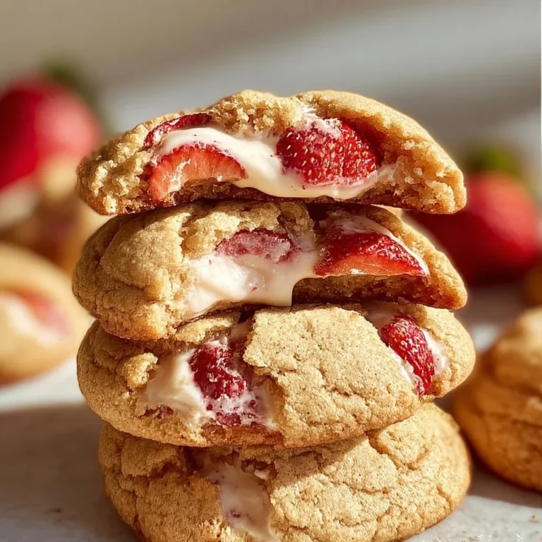 Freshly baked strawberry cheesecake cookies with creamy frosting