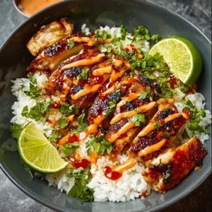 Sweet Chili Chicken Bowl with Coconut Lime Drizzle recipe