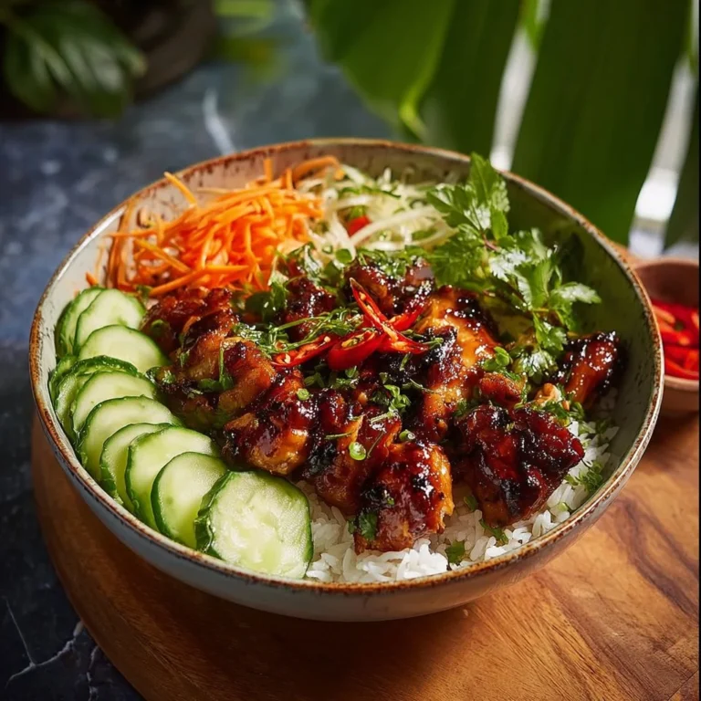 Delicious Sweet Chili Chicken Rice Bowls served in a colorful bowl