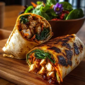 Delicious sweet chili chicken wraps ready for a flavorful lunch.