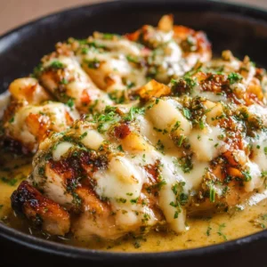 Delicious Texas Roadhouse Smothered Chicken topped with jack cheese