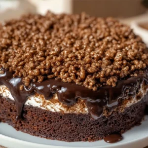 Delicious Lazy Cat Choco Crunch Cake with chocolate and crunchy textures