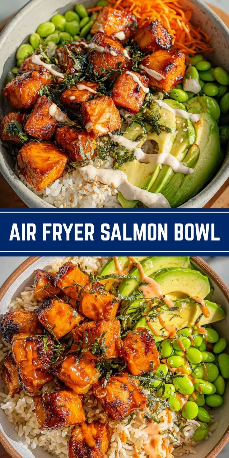 Air Fryer Salmon Bowl With Spicy Mayo