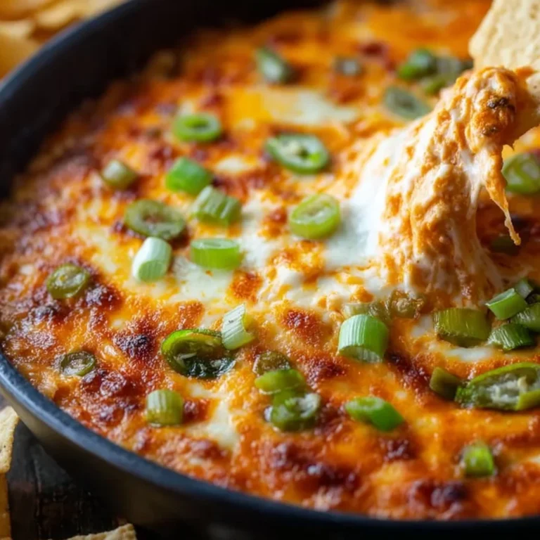 Creamy and spicy Buffalo Chicken Dip served in a bowl with tortilla chips