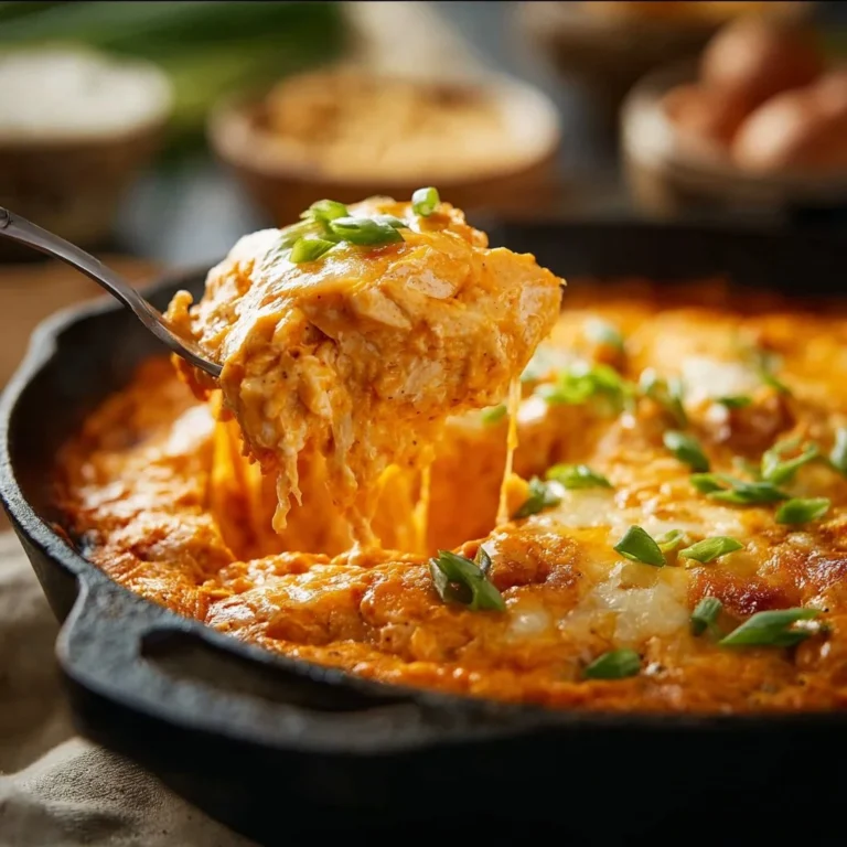 Buffalo chicken dip served in a bowl with tortilla chips on the side for game day.