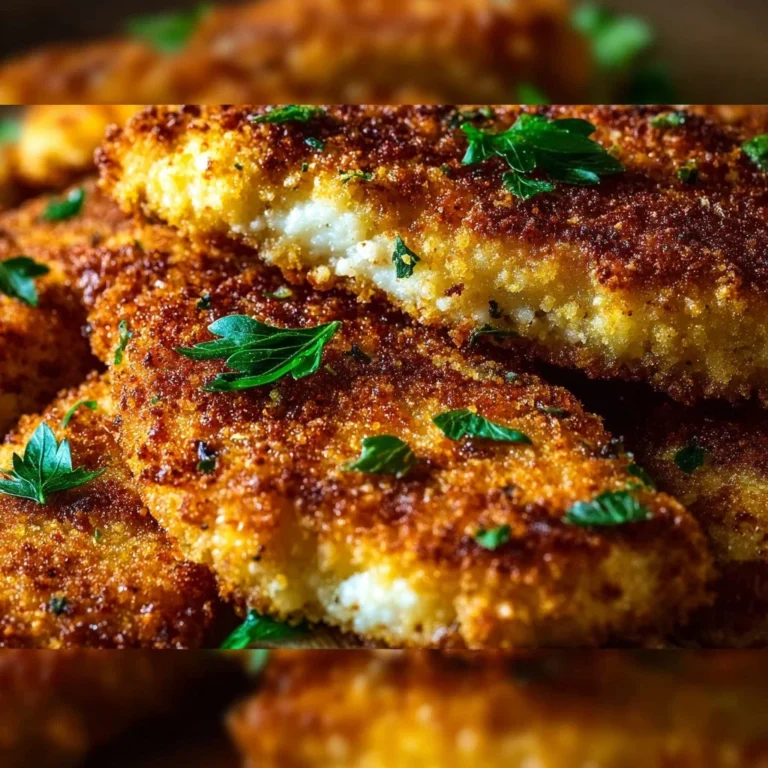 Cottage cheese crusted chicken cutlets served for a quick family dinner