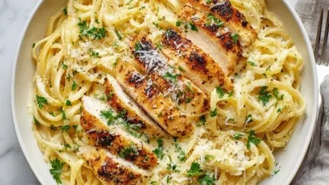 Creamy Lemon Garlic Chicken Pasta