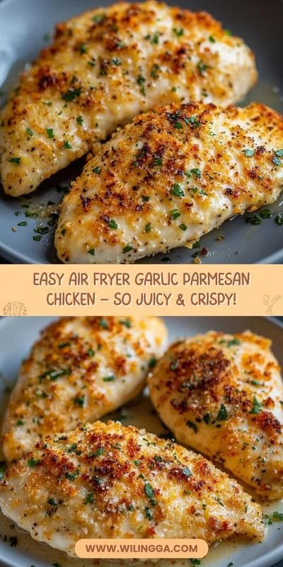 Easy Air Fryer Garlic Parmesan Crusted Chicken