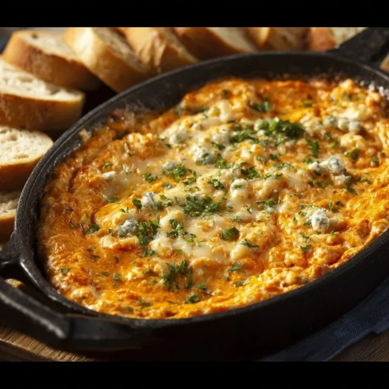 Delicious Buffalo Chicken Dip served in a bowl, perfect for parties.