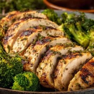 Garlic Butter Chicken with colorful vegetables served on a plate