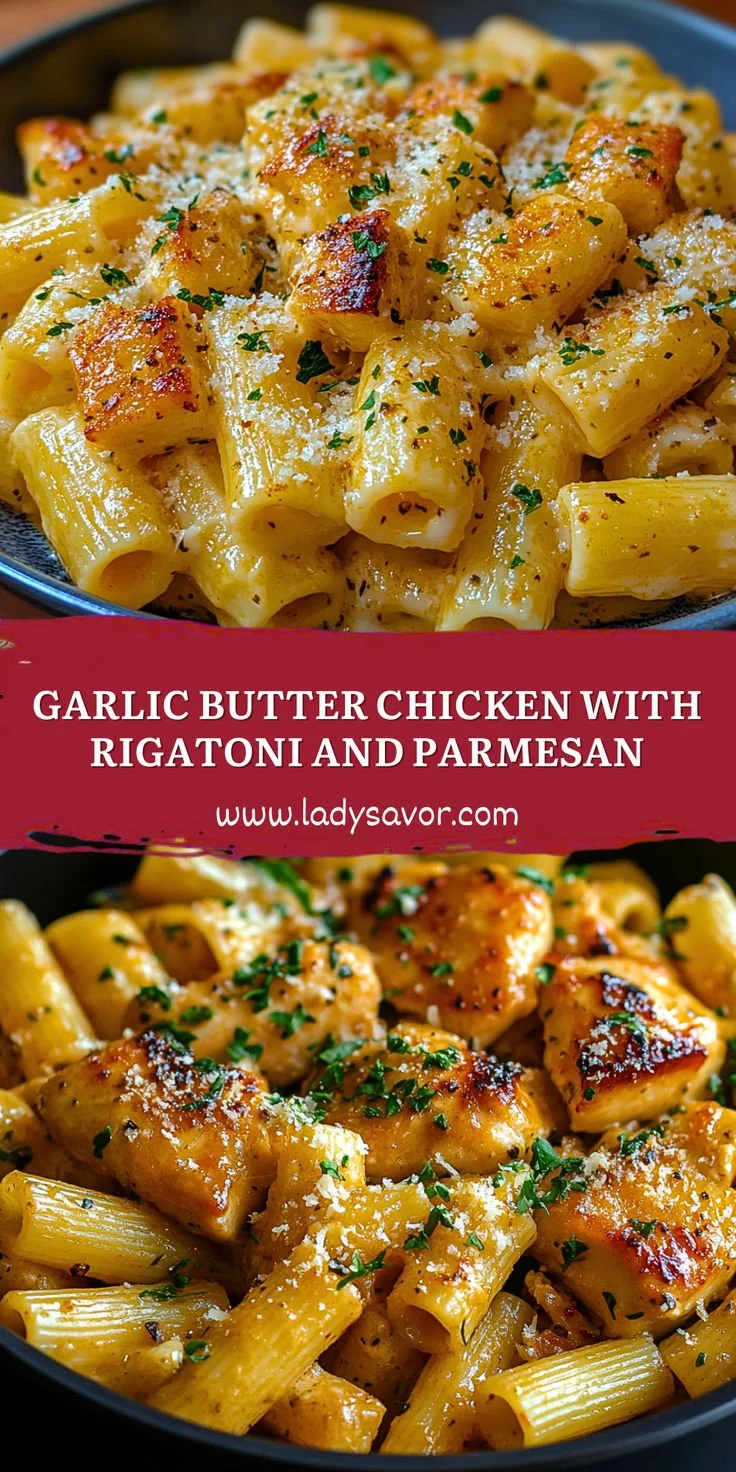 Garlic Butter Chicken with Rigatoni and Parmesan
