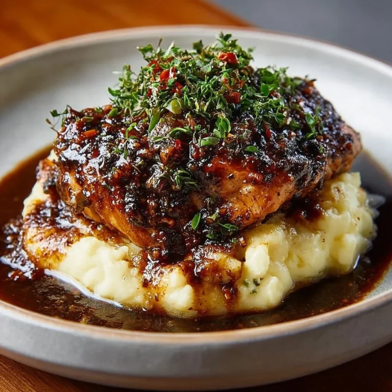 Delicious Garlic Herb Chicken served with fresh herbs and spices.